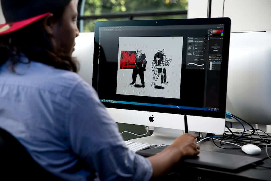 Student Designing on Wacom