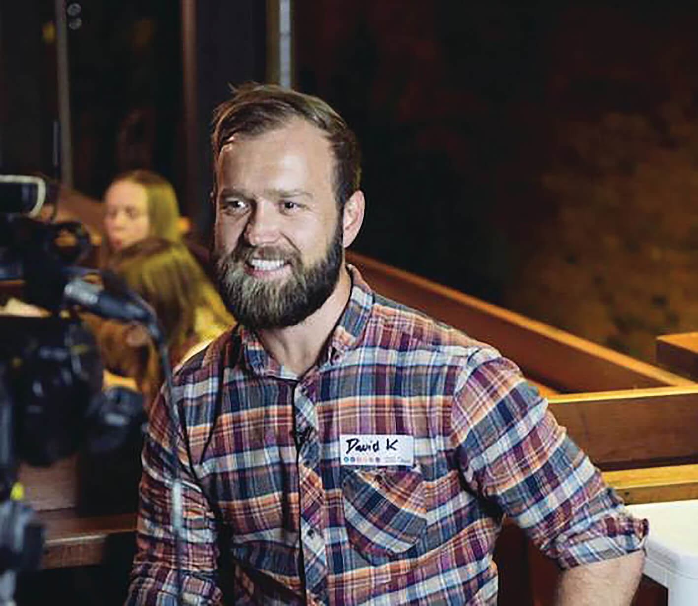 Man wearing plaid shirt. David Kucynski