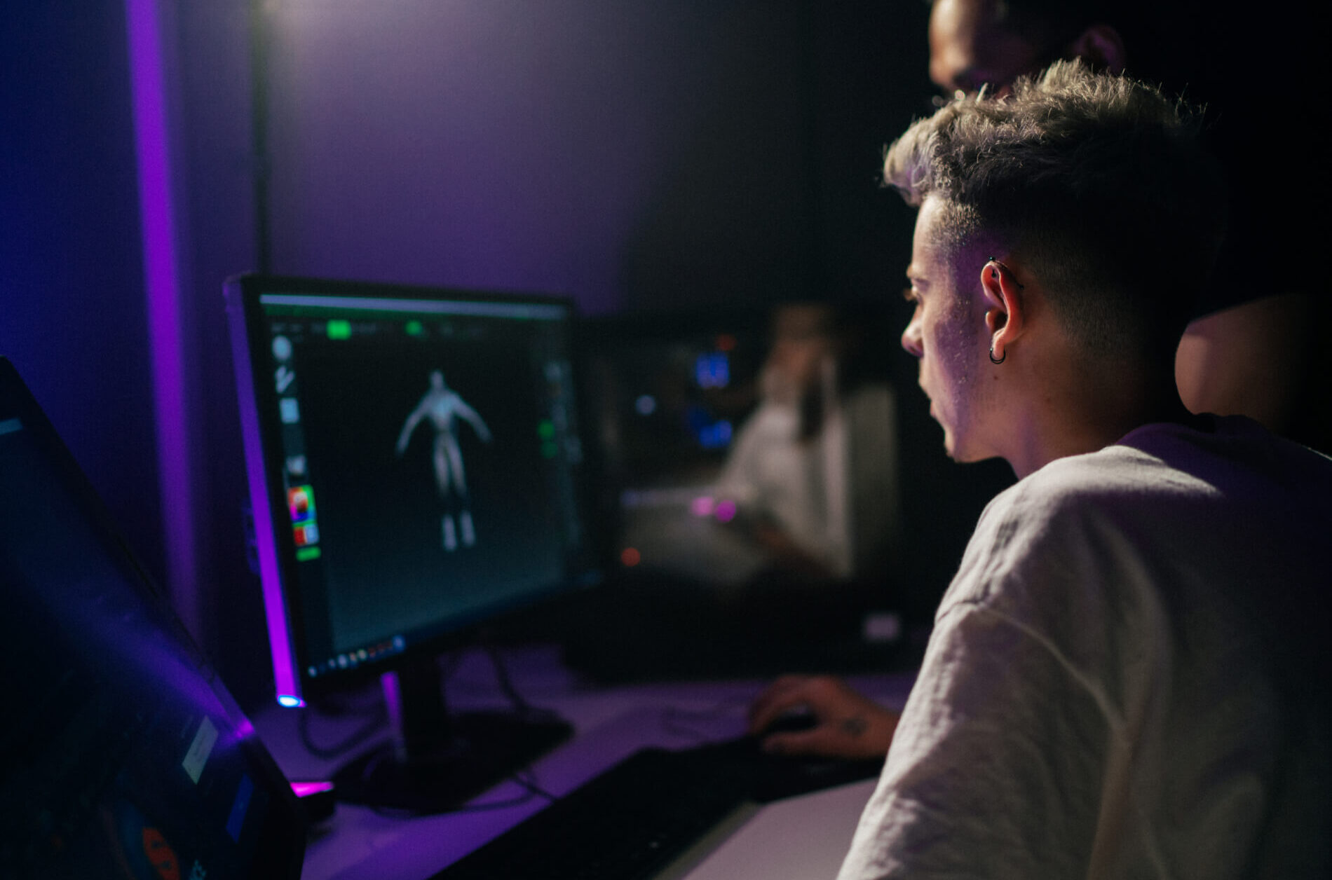 Student working on a 3D animation