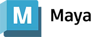 Maya logo AutoDesk Maya brand icon logo. Text reads: Maya