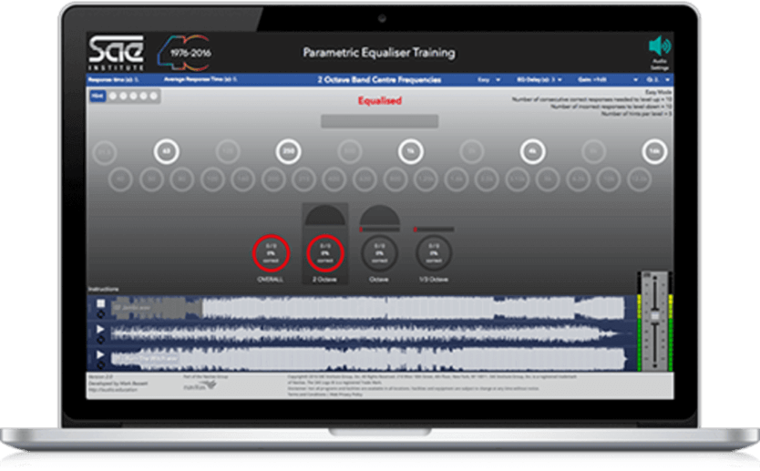 Screenshot of SAE equiliser training