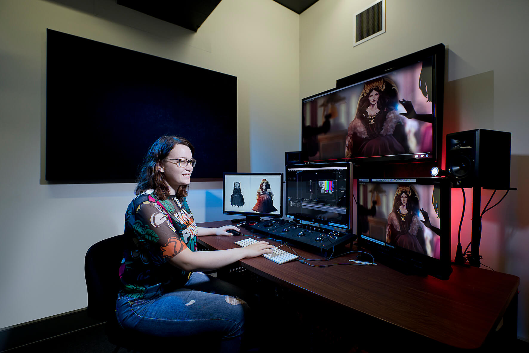 Games student using computers