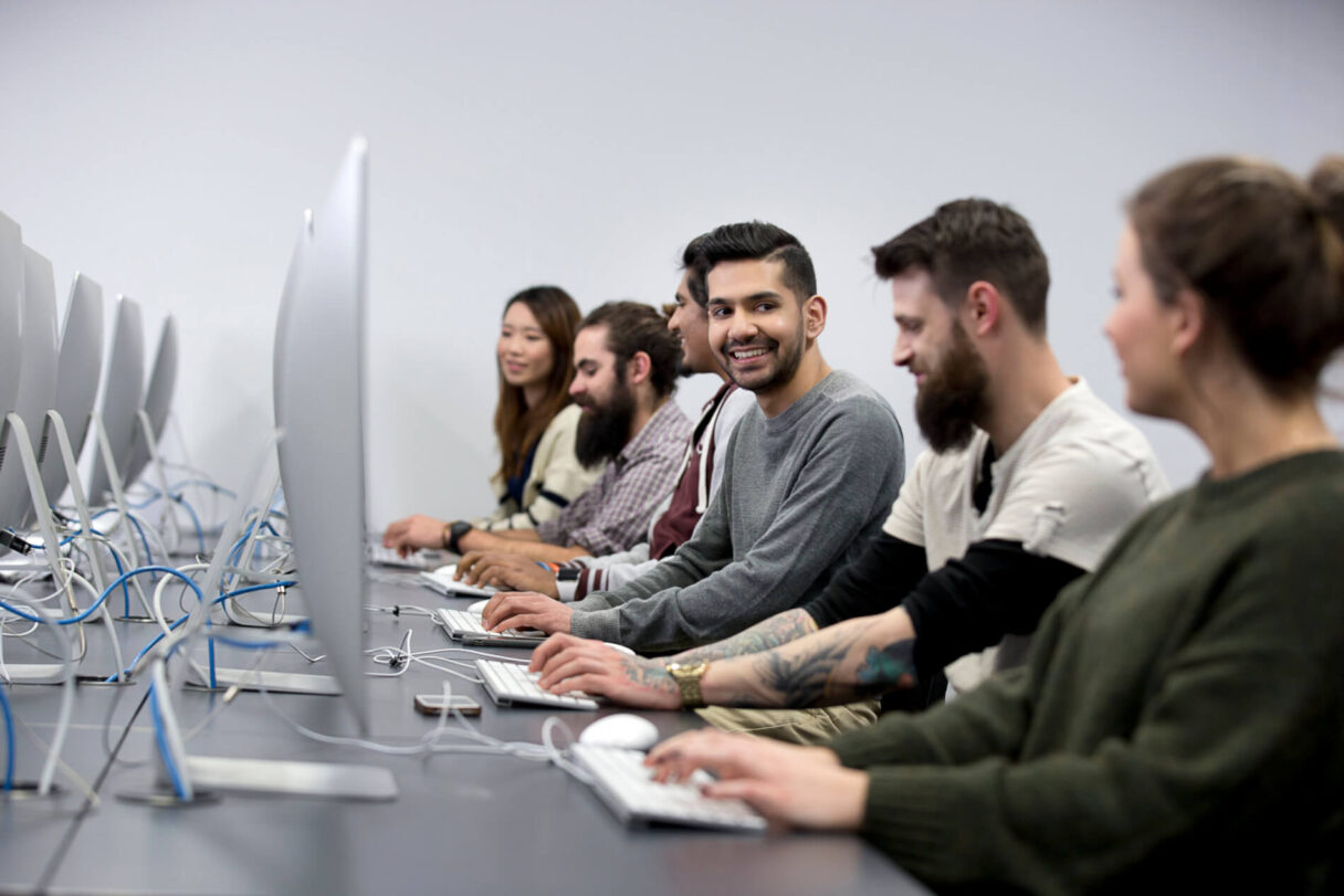 Audio Students in Audio Lab