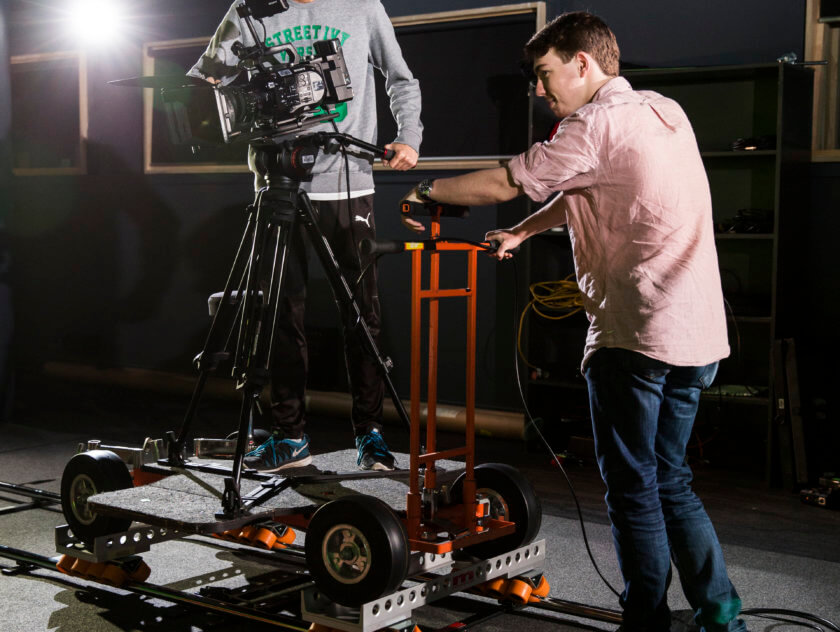 Film Students Filming with Film Equipment