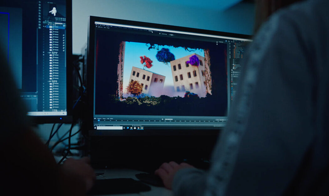 Animation software displays on a desktop computer