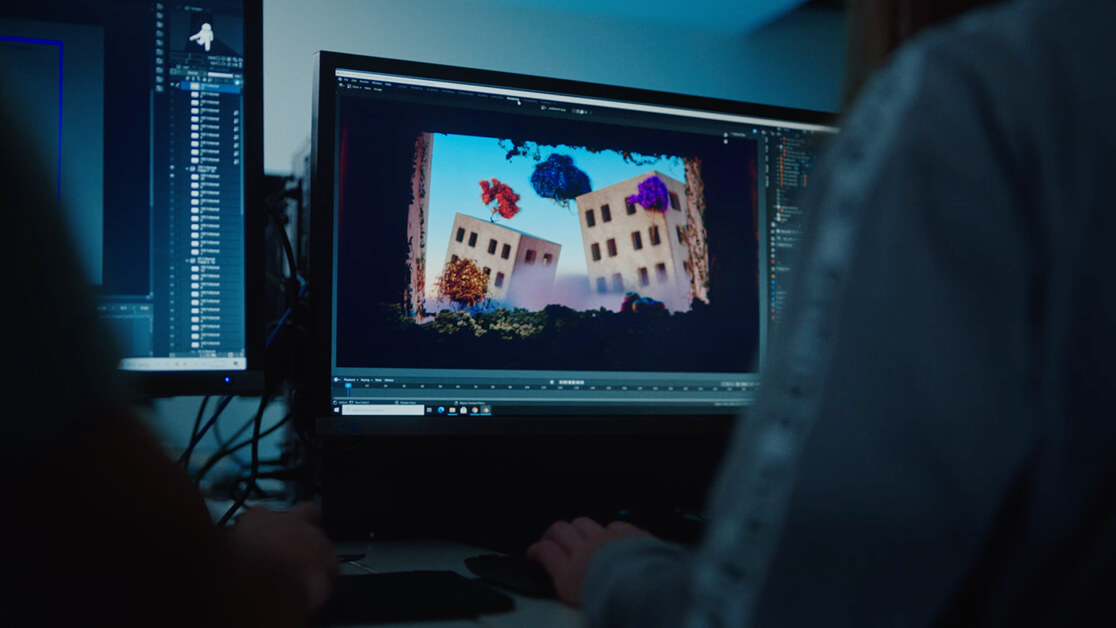 Animation software displays on a desktop computer