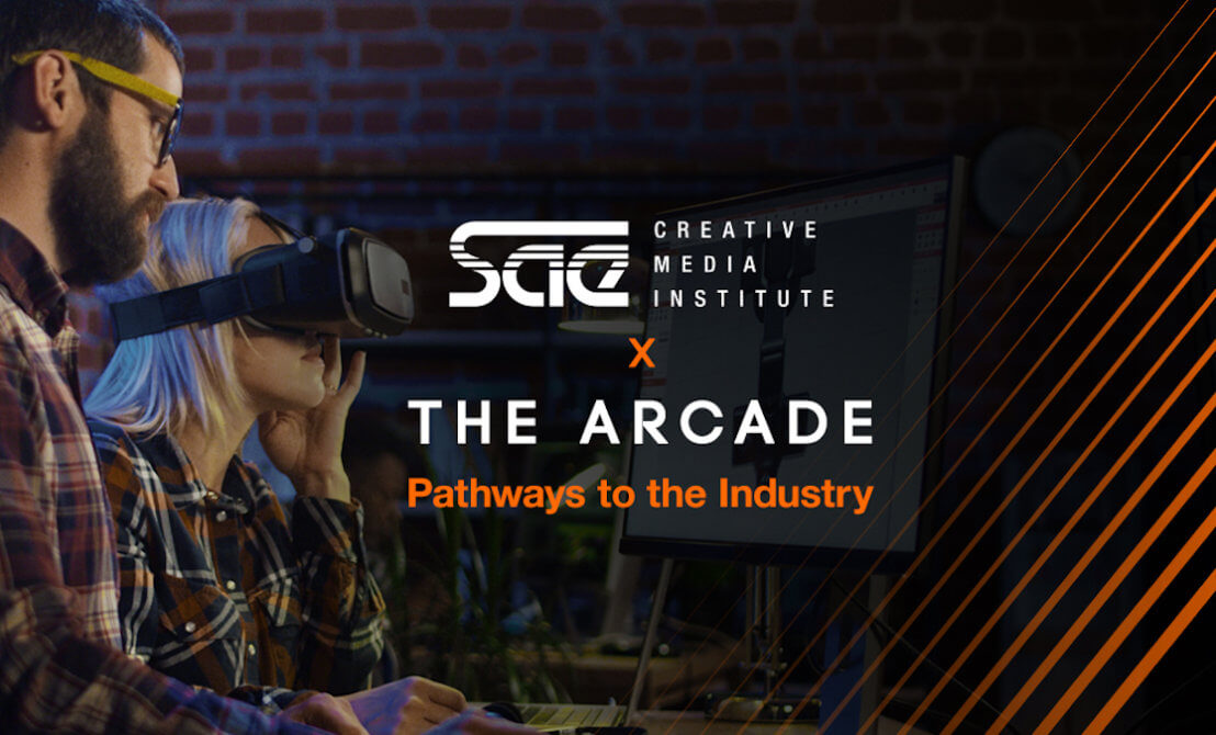 Digital flyer for The Arcade and SAE Creative Media Institute