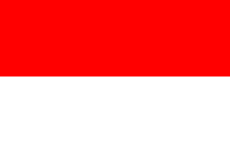 The red and white flag of Indonesia