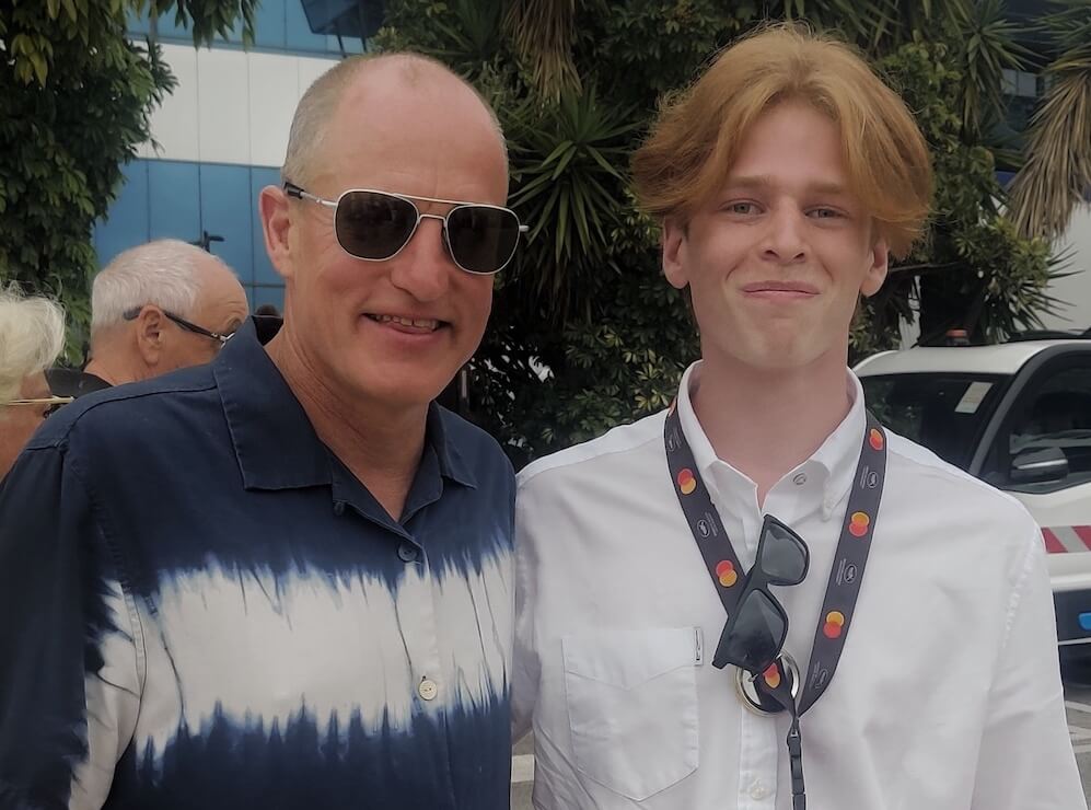 SAE Student & actor Woody Harrelson pose for a photograph at Cannes