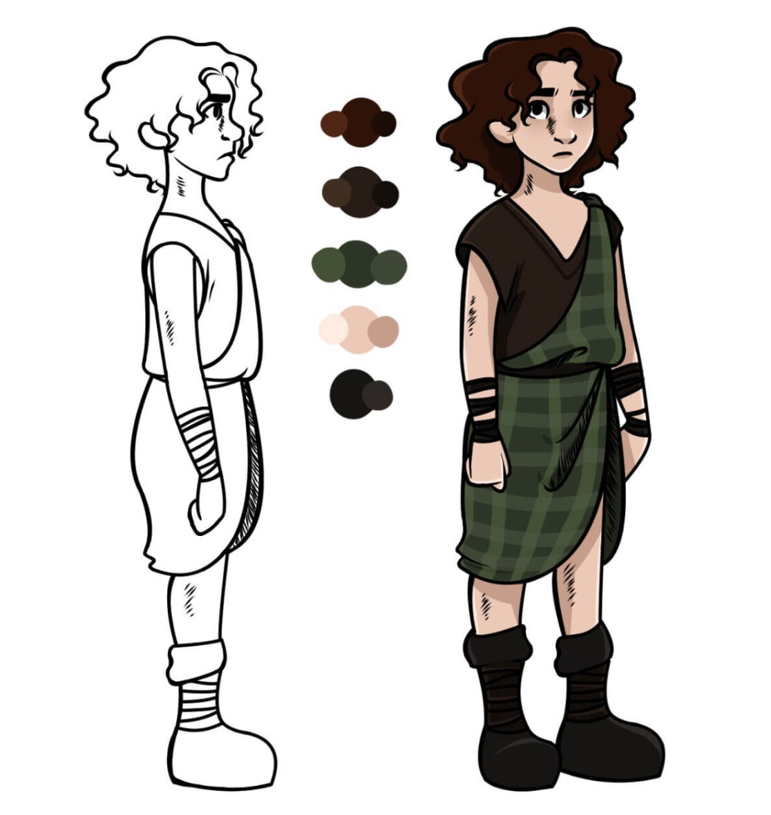 Vengeance character study and illustration. Artwork by SAE Animation students