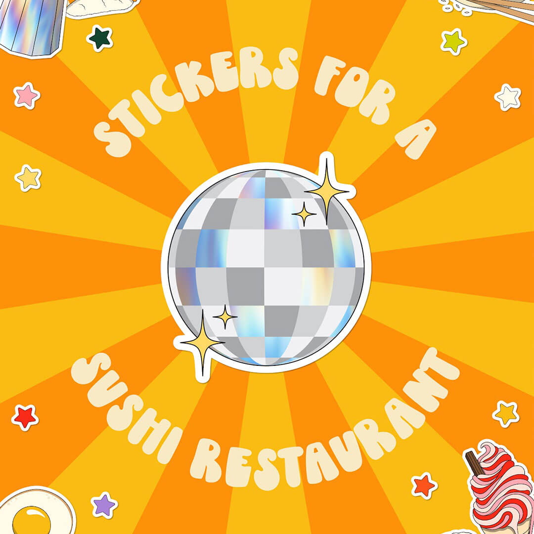 Poster design called Stickers for a Sushi Restaurant