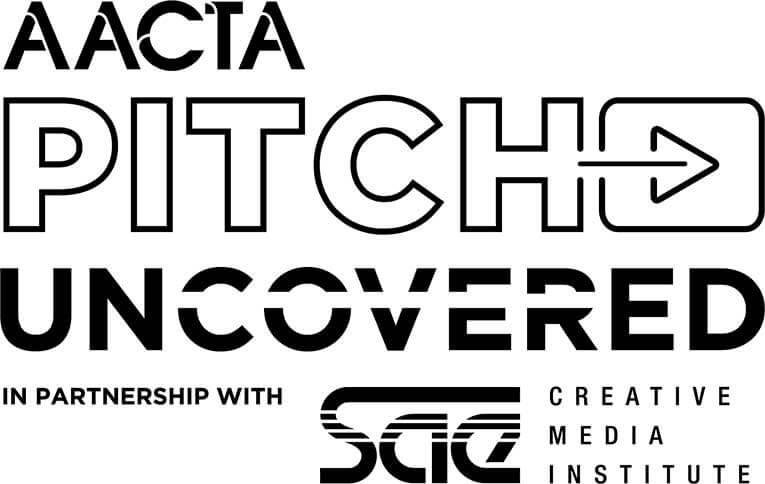 Pitch Uncovered logo. An SAE x AACTA program for film makers