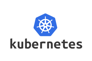 Kubernetes logo - blue, white and black