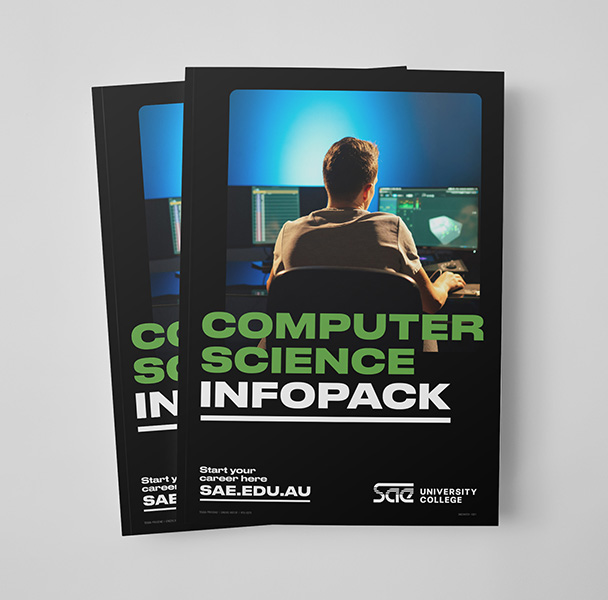 Cover art of the SAE Computer Science Infopack. Text reads: COMPUTER SCIENCE INFOPACK