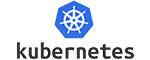 Kubernetes logo - blue, white and black