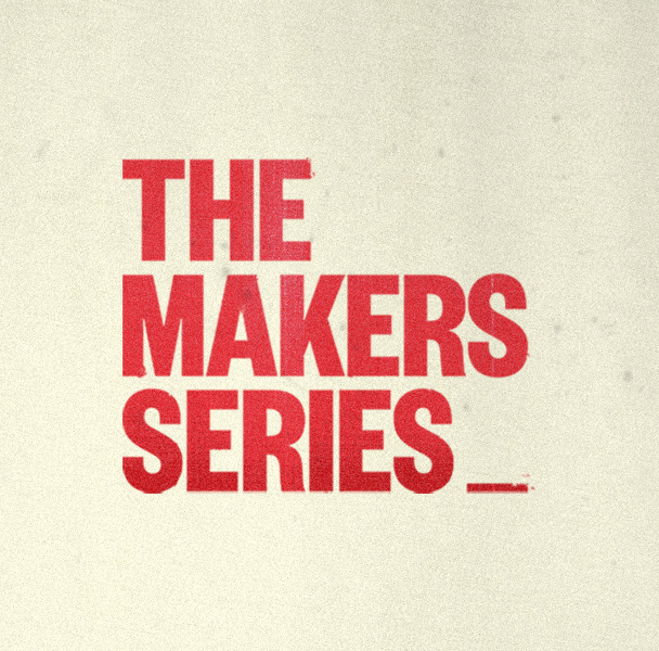 Typography in red on cream background. Text reads: The Makers Series_