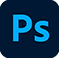 Adobe Photoshop brand icon logo. Text reads: Ps