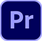 Adobe Premiere Pro icon logo. Text reads: Pr