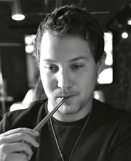 Profile photo of Jaymes Ruffin, SAE Bachelor of Animation alumni in black and white - 432x529