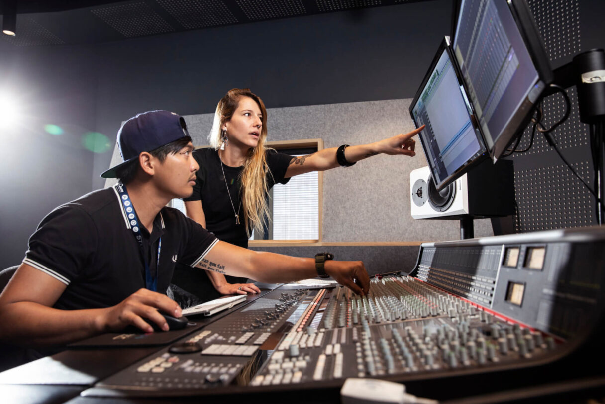 Student on Audio Desk