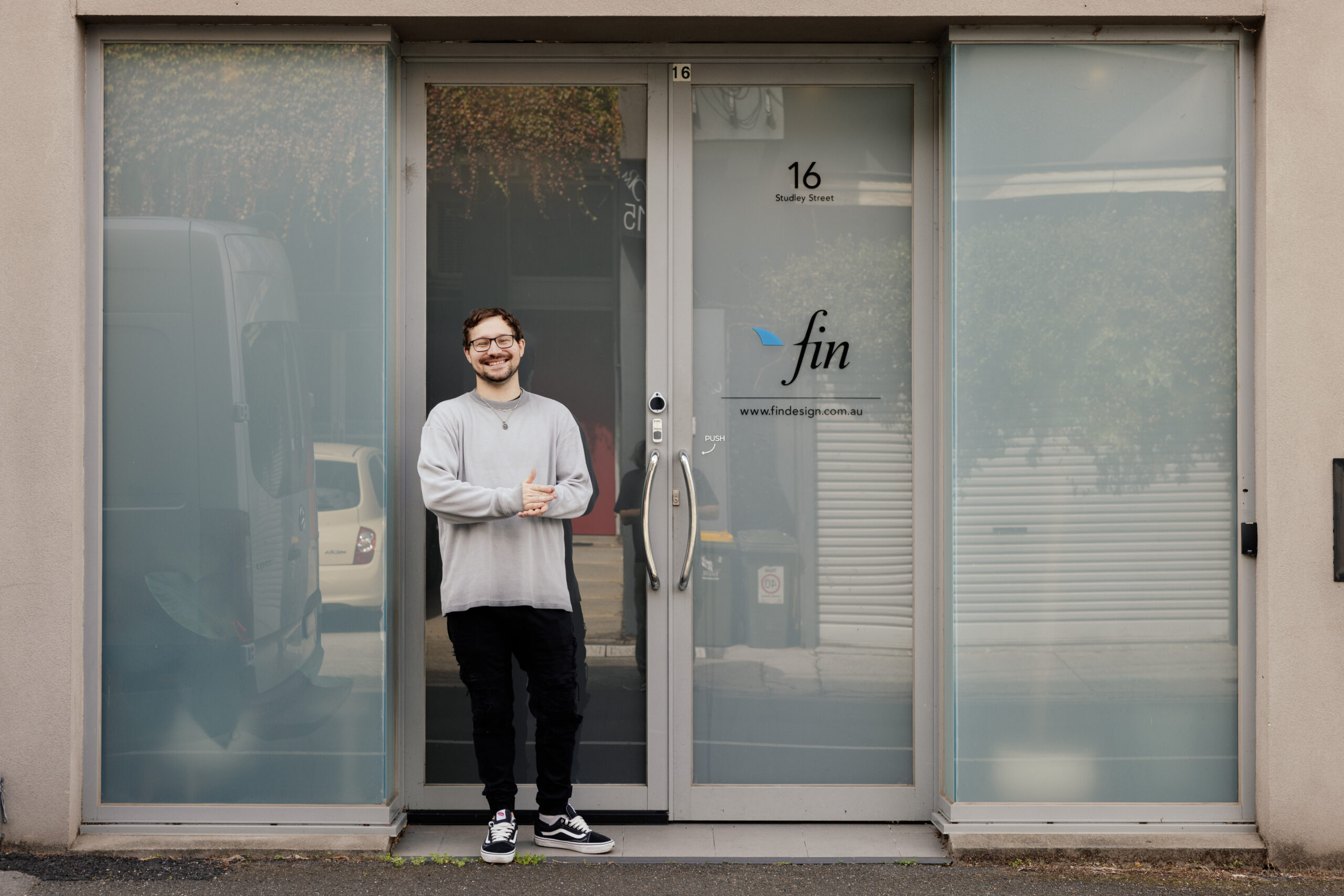VFX Asset Generalist Jaymes Ruffin outside his workplace, FIN VFX